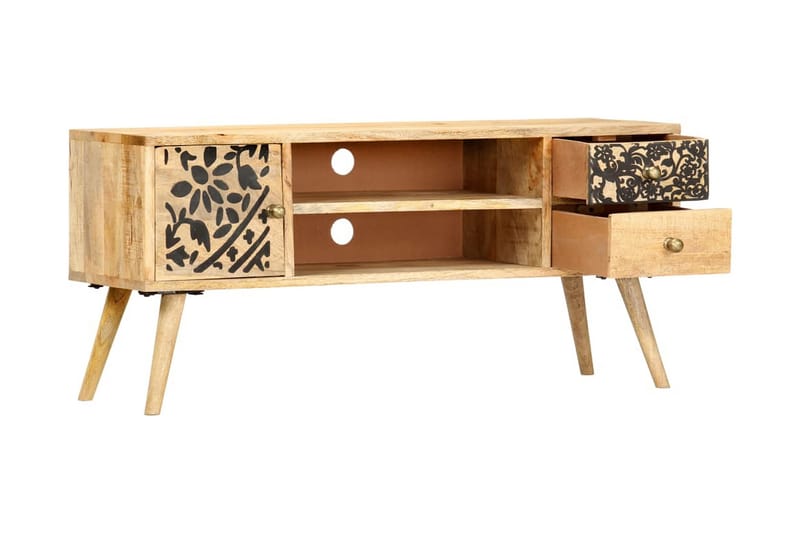 Tv-Skab 100 X 30 X 45 cm Massivt Mangotræ - Brun - Møbler - TV borde & mediemøbler - TV-borde