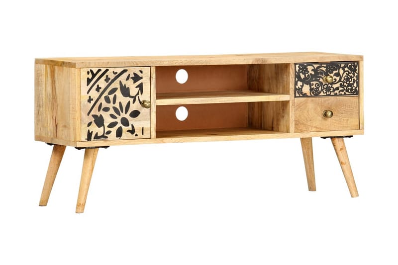 Tv-Skab 100 X 30 X 45 cm Massivt Mangotræ - Brun - Møbler - TV borde & mediemøbler - TV-borde