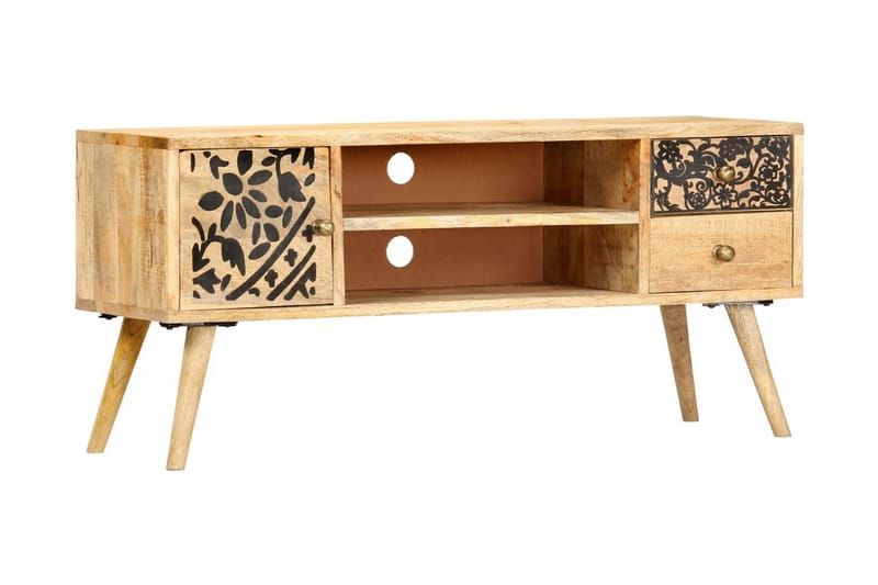 Tv-Skab 100 X 30 X 45 cm Massivt Mangotræ - Brun - Møbler - TV borde & mediemøbler - TV-borde