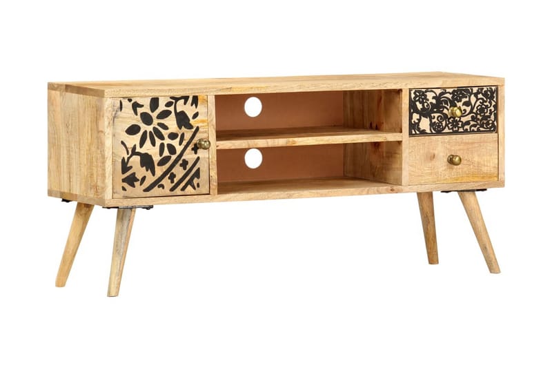 Tv-Skab 100 X 30 X 45 cm Massivt Mangotræ - Brun - Møbler - TV borde & mediemøbler - TV-borde