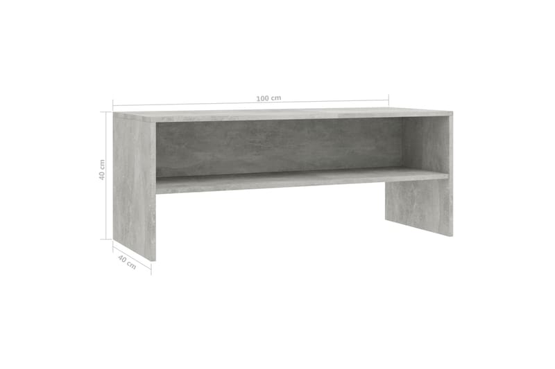 Tv-skab 100 x 40 x 40 cm spånplade betongrå - Grå - TV-borde