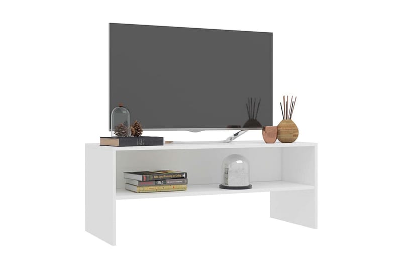 Tv-Skab 100 X 40 X 40 Cm Spånplade Hvid - Hvid - Møbler - TV borde & mediemøbler - TV-borde