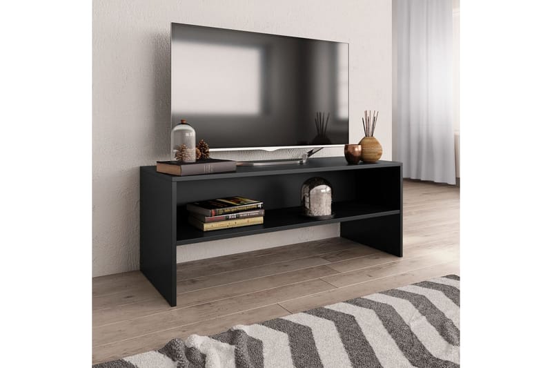 Tv-Skab 100 X 40 X 40 Cm Spånplade Sort - Sort - TV-borde