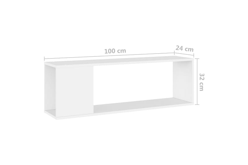 tv-skab 100x24x32 cm spånplade hvid - Hvid - TV-borde