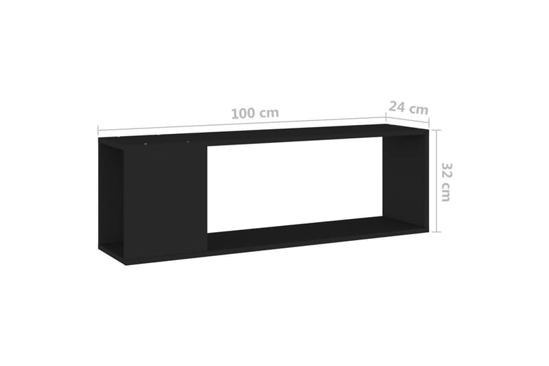 tv-skab 100x24x32 cm spånplade sort - Sort - TV-borde