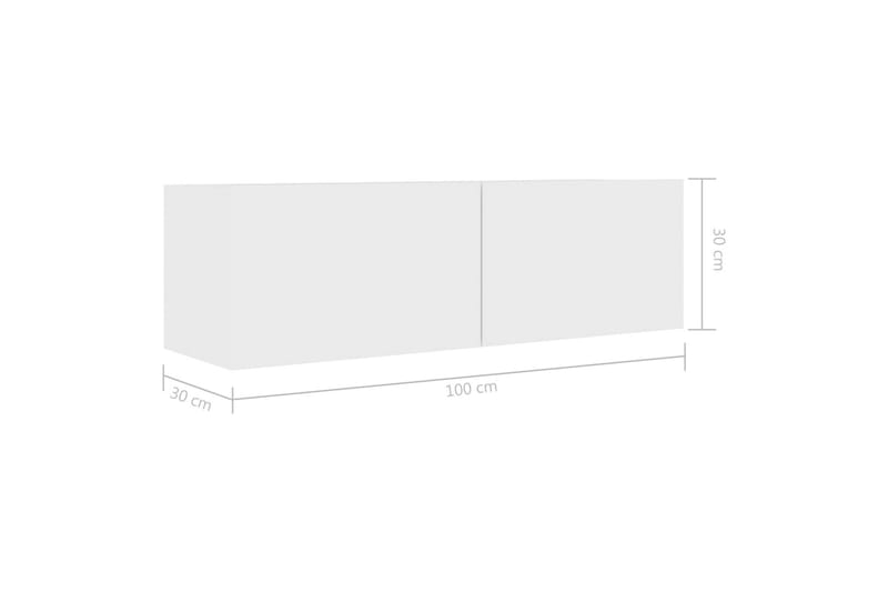 Tv-Skab 100x30x30 cm Spånplade Hvid - Hvid - Møbler - TV borde & mediemøbler - TV-borde