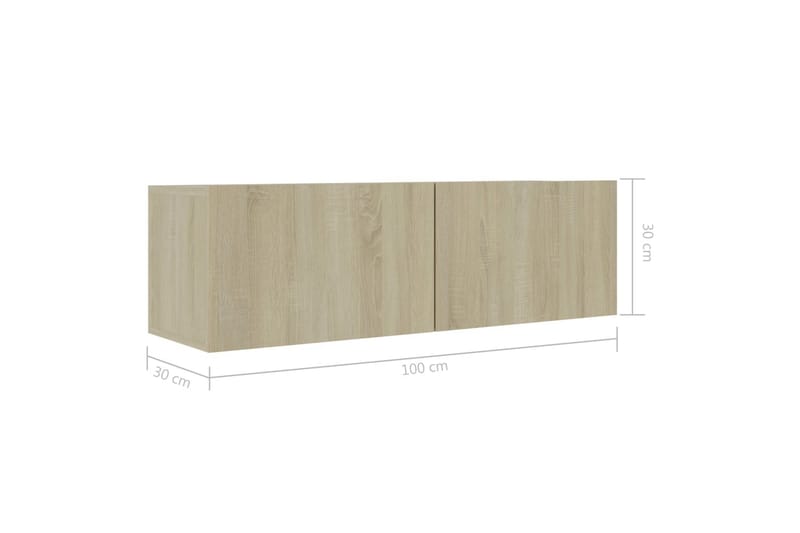Tv-Skab 100x30x30 cm Spånplade Sonoma-Eg - Brun - Møbler - TV borde & mediemøbler - TV-borde