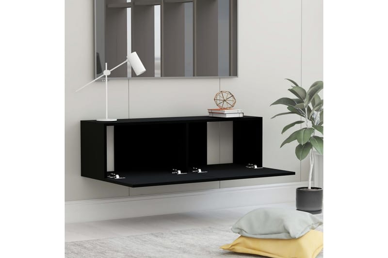Tv-Skab 100x30x30 cm Spånplade Sort - Sort - Møbler - TV borde & mediemøbler - TV-borde
