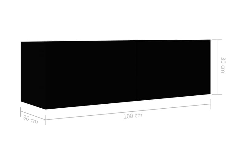 Tv-Skab 100x30x30 cm Spånplade Sort - Sort - Møbler - TV borde & mediemøbler - TV-borde