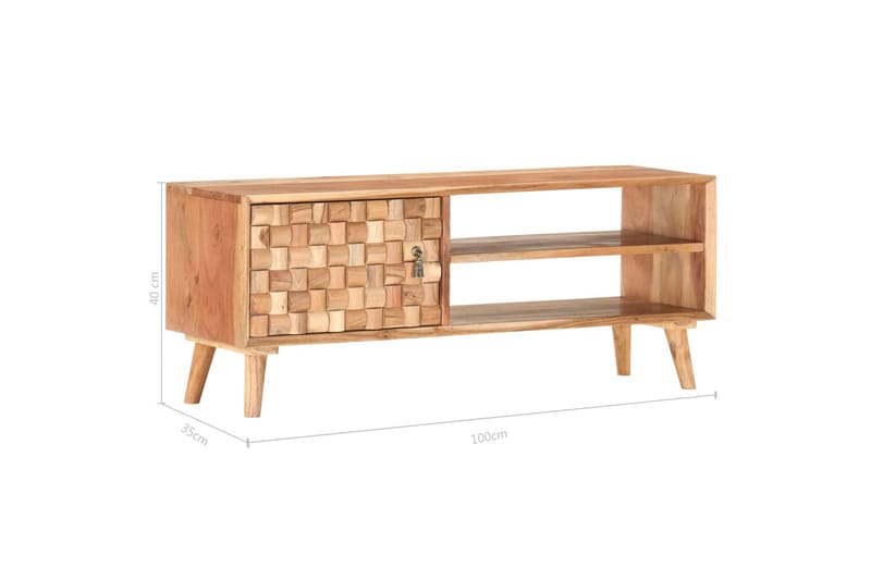 tv-skab 100x35x40 cm massivt akacietræ - Brun - Møbler - TV borde & mediemøbler - TV-borde