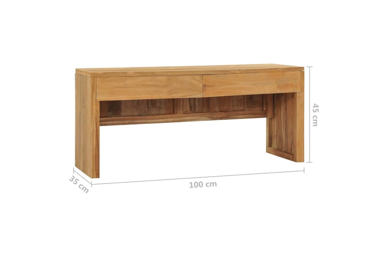 Tv-Skab 100x35x45 cm Massivt Teaktræ - Møbler - TV borde & mediemøbler - TV-borde