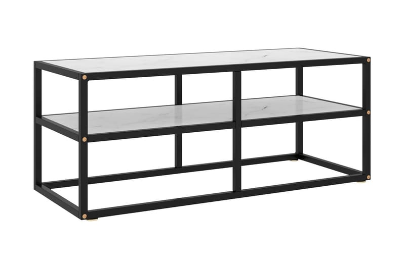tv-skab 100x40x40 cm hvidt marmorglas sort - Sort - Møbler - TV borde & mediemøbler - TV-borde
