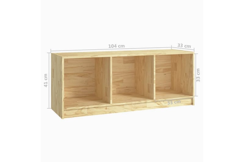 tv-skab 104x33x41 cm massivt fyrretræ - Brun - TV-borde