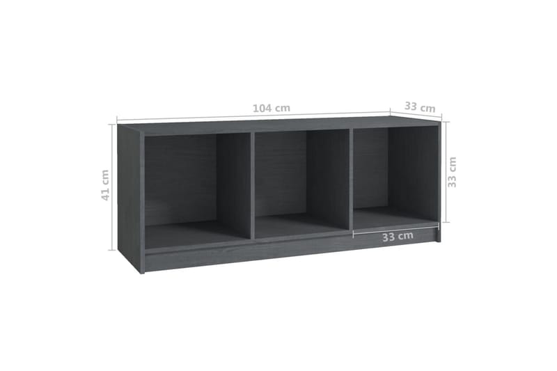 tv-skab 104x33x41 cm massivt fyrretræ grå - Grå - TV-borde