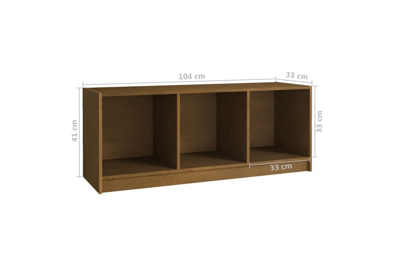 tv-skab 104x33x41 cm massivt fyrretræ gyldenbrun - Brun - TV-borde