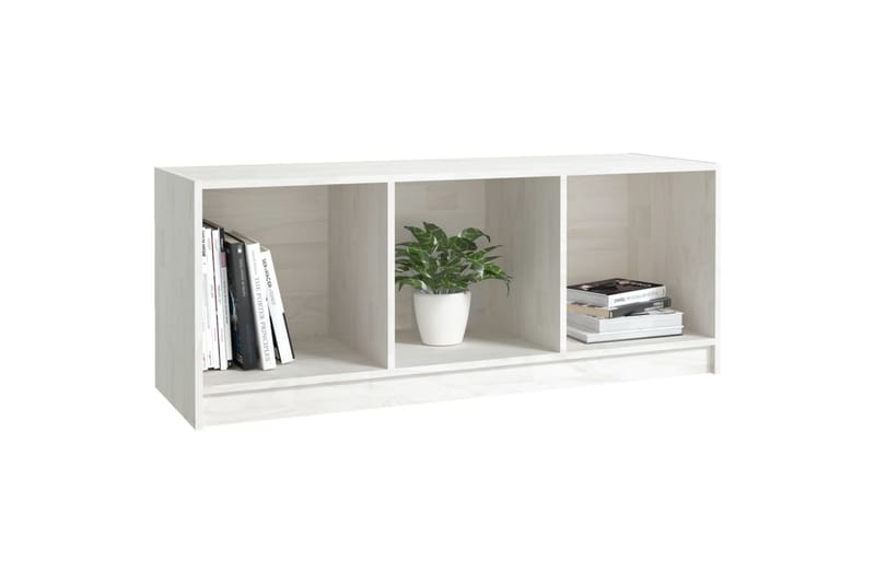 tv-skab 104x33x41 cm massivt fyrretræ hvid - Hvid - TV-borde