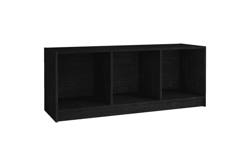 tv-skab 104x33x41 cm massivt fyrretræ sort - Sort - TV-borde