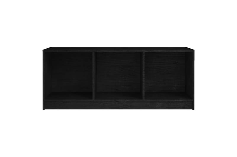 tv-skab 104x33x41 cm massivt fyrretræ sort - Sort - TV-borde