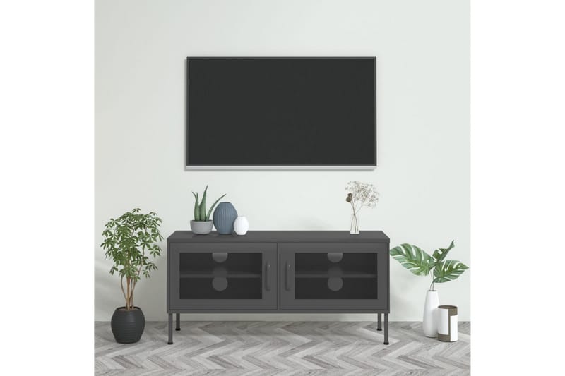 tv-skab 105x35x50 cm stål Antracitgrå - Antracit - Møbler - TV borde & mediemøbler - TV-borde
