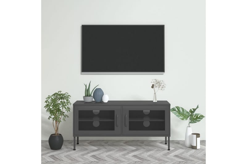 tv-skab 105x35x50 cm stål Antracitgrå - Antracit - TV-borde