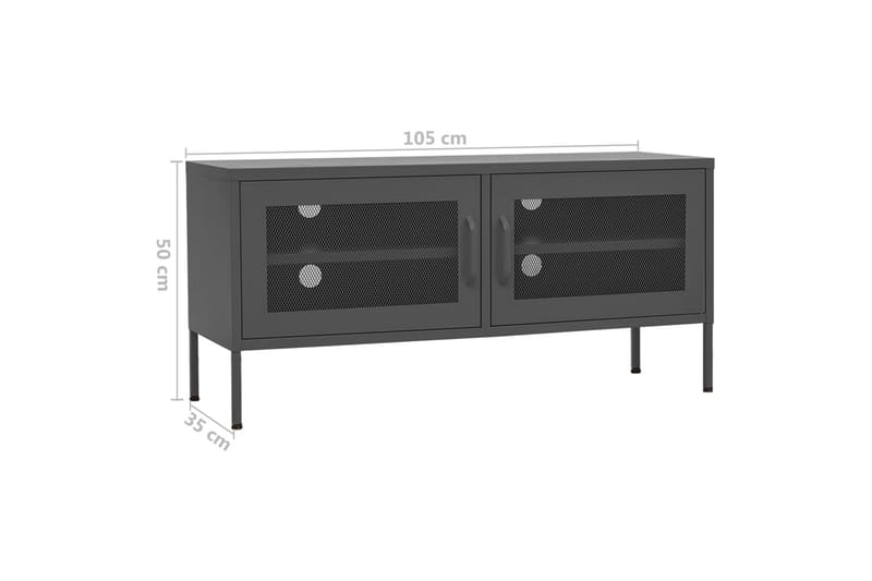 tv-skab 105x35x50 cm stål Antracitgrå - Antracit - Møbler - TV borde & mediemøbler - TV-borde