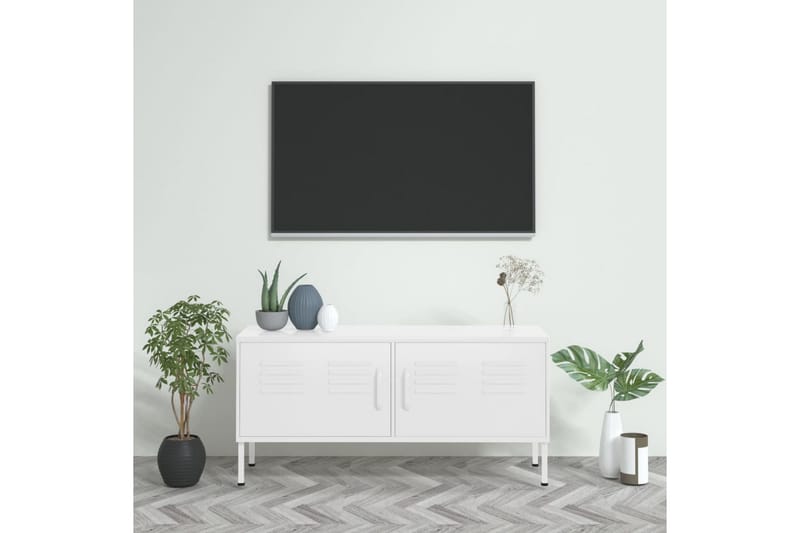 tv-skab 105x35x50 cm stål Hvid - Hvid - Møbler - TV borde & mediemøbler - TV-borde