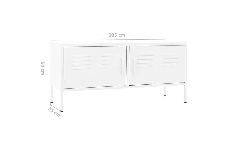 tv-skab 105x35x50 cm stål Hvid - Hvid - TV-borde