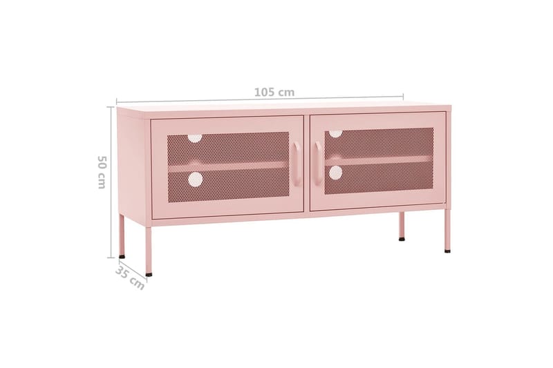 tv-skab 105x35x50 cm stål Lyserød - Lyserød - Møbler - TV borde & mediemøbler - TV-borde