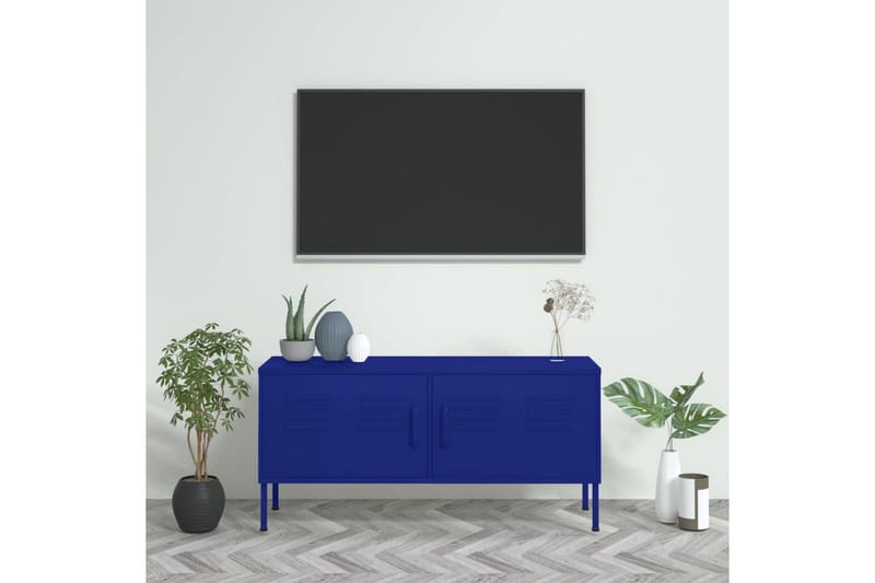 tv-skab 105x35x50 cm stål Marineblå - Blå - Møbler - TV borde & mediemøbler - TV-borde