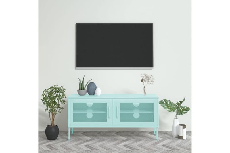 tv-skab 105x35x50 cm stål Mintgrøn - Grøn - Møbler - TV borde & mediemøbler - TV-borde