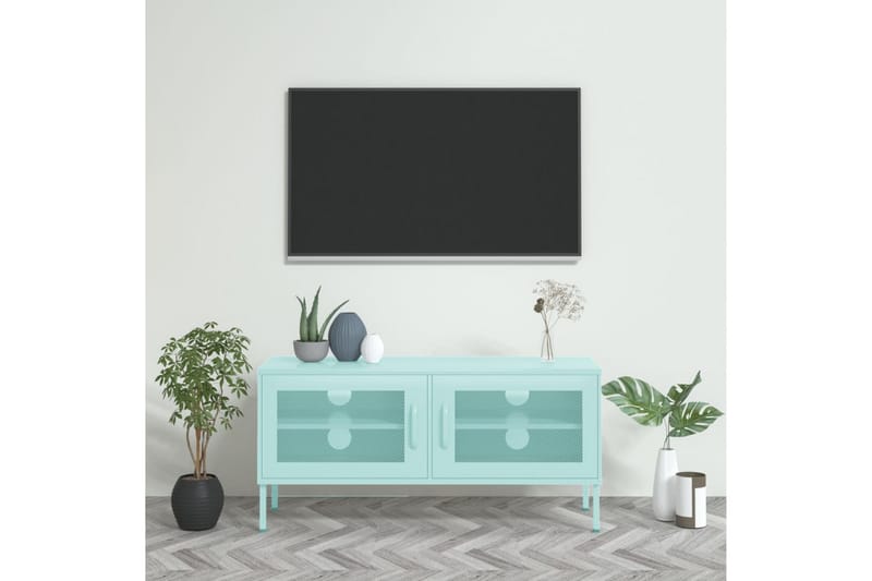 tv-skab 105x35x50 cm stål Mintgrøn - Grøn - TV-borde