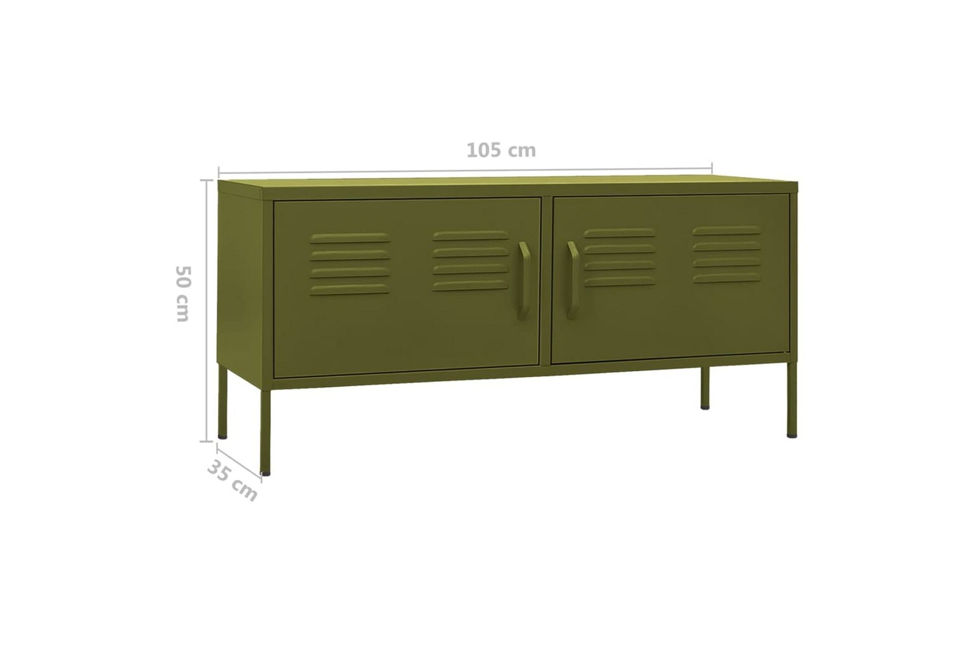 tv-skab 105x35x50 cm stål olivengrøn - Grøn - Møbler - TV borde & mediemøbler - TV-borde