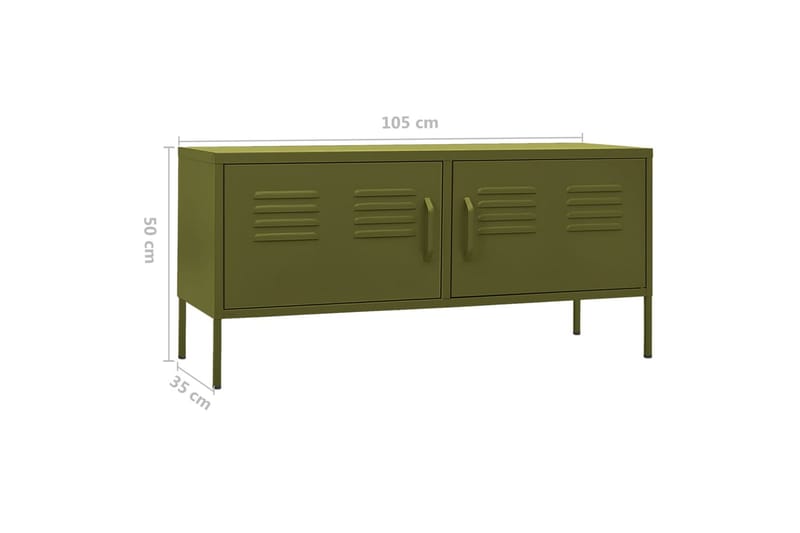 tv-skab 105x35x50 cm stål olivengrøn - Grøn - Møbler - TV borde & mediemøbler - TV-borde