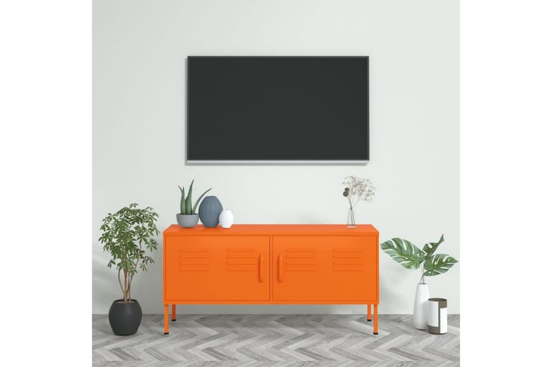tv-skab 105x35x50 cm stål Orange - Orange - Møbler - TV borde & mediemøbler - TV-borde