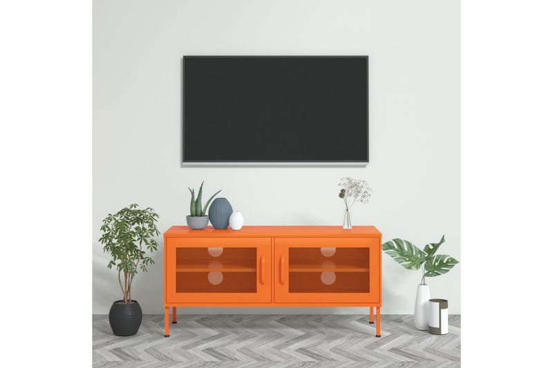 tv-skab 105x35x50 cm stål Orange - Orange - Møbler - TV borde & mediemøbler - TV-borde