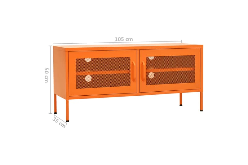 tv-skab 105x35x50 cm stål Orange - Orange - TV-borde