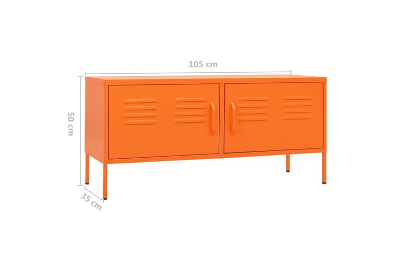 tv-skab 105x35x50 cm stål Orange - Orange - Møbler - TV borde & mediemøbler - TV-borde