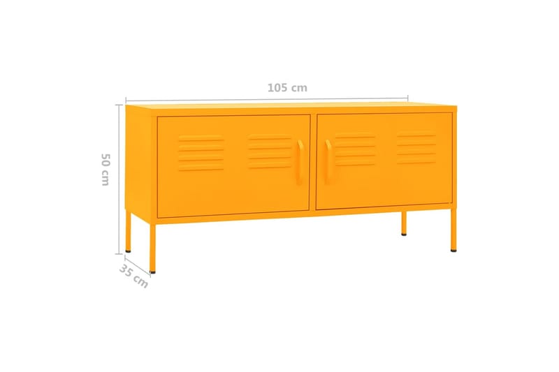 tv-skab 105x35x50 cm stål  Sennepsgul - Gul - Møbler - TV borde & mediemøbler - TV-borde