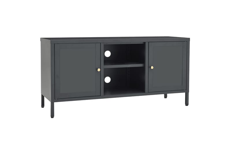 tv-skab 105x35x52 cm stål og glas antracitgrå - Antracit - TV-borde