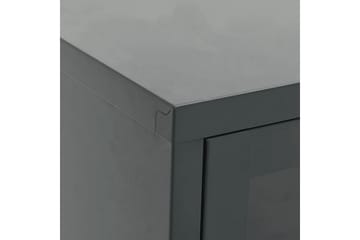tv-skab 105x35x52 cm stål og glas antracitgrå - Antracit - Møbler - TV borde & mediemøbler - TV-borde