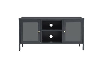tv-skab 105x35x52 cm stål og glas antracitgrå - Antracit - Møbler - TV borde & mediemøbler - TV-borde