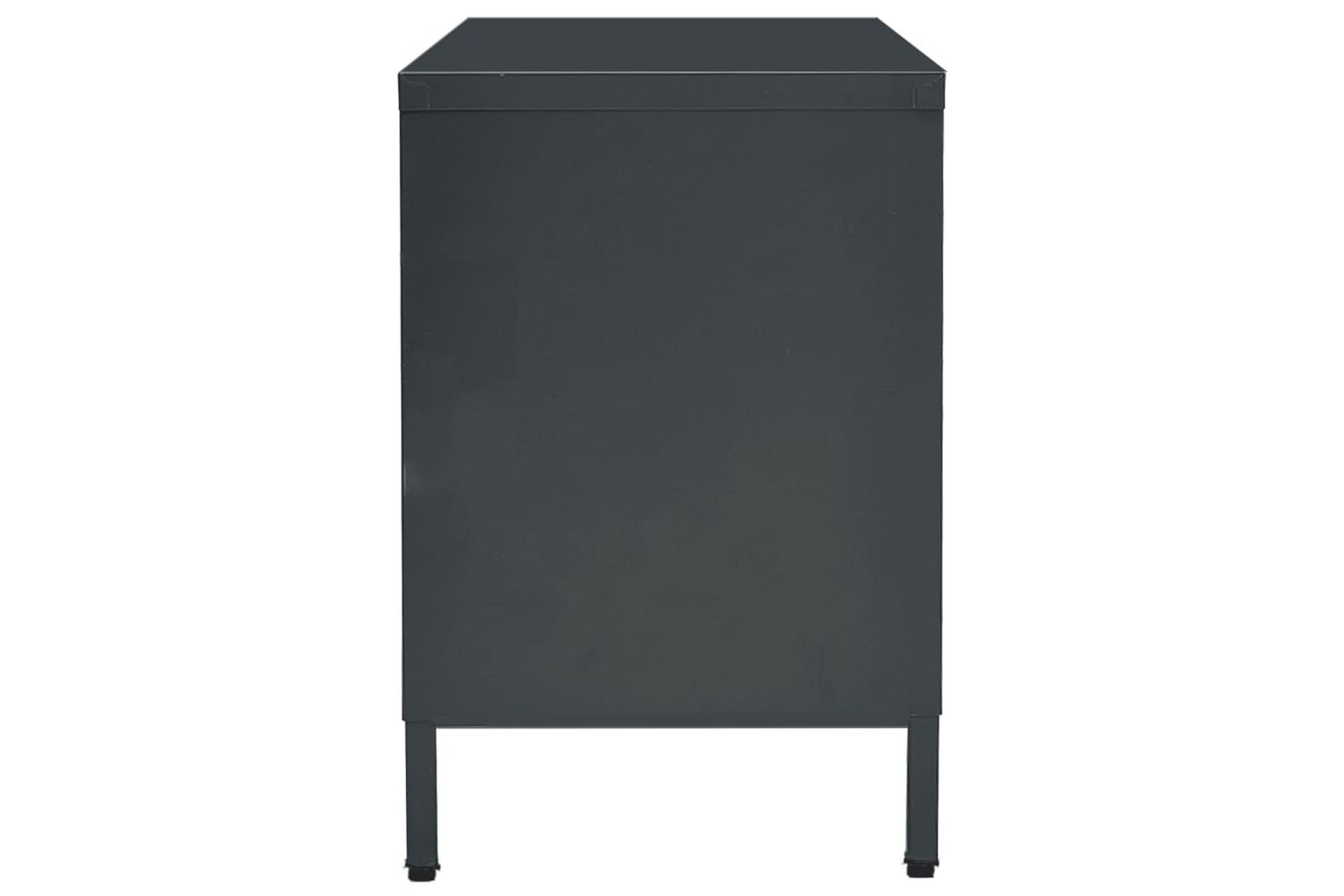 tv-skab 105x35x52 cm stål og glas antracitgrå - Antracit - Møbler - TV borde & mediemøbler - TV-borde