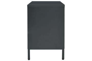 tv-skab 105x35x52 cm stål og glas antracitgrå - Antracit - Møbler - TV borde & mediemøbler - TV-borde
