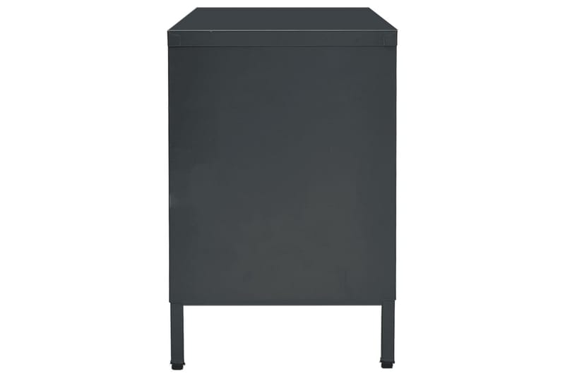 tv-skab 105x35x52 cm stål og glas antracitgrå - Antracit - Møbler - TV borde & mediemøbler - TV-borde