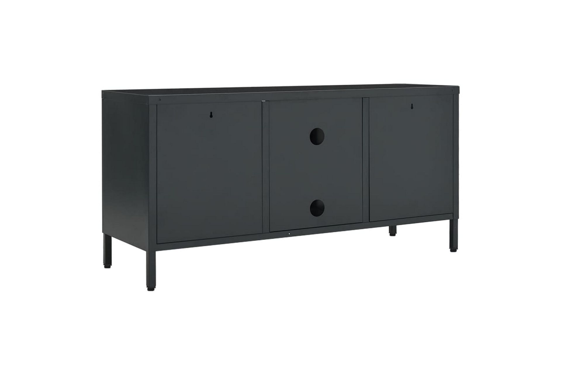 tv-skab 105x35x52 cm stål og glas antracitgrå - Antracit - Møbler - TV borde & mediemøbler - TV-borde