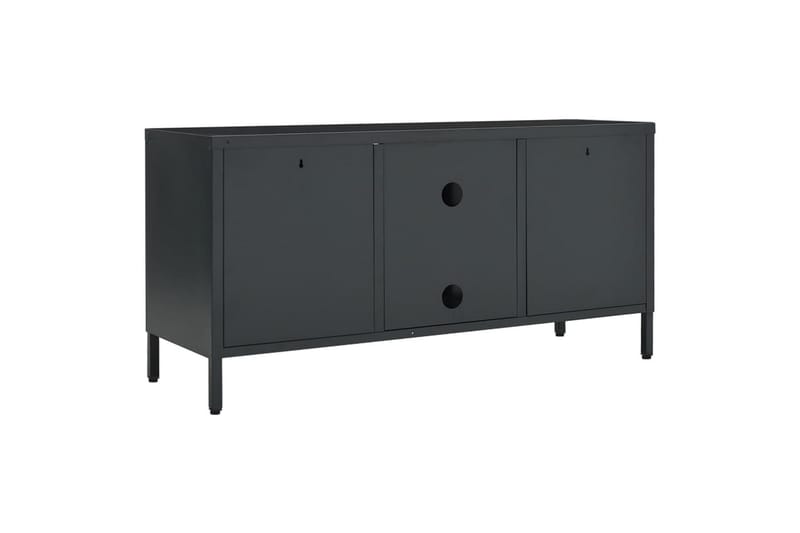 tv-skab 105x35x52 cm stål og glas antracitgrå - Antracit - Møbler - TV borde & mediemøbler - TV-borde