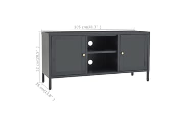 tv-skab 105x35x52 cm stål og glas antracitgrå - Antracit - Møbler - TV borde & mediemøbler - TV-borde