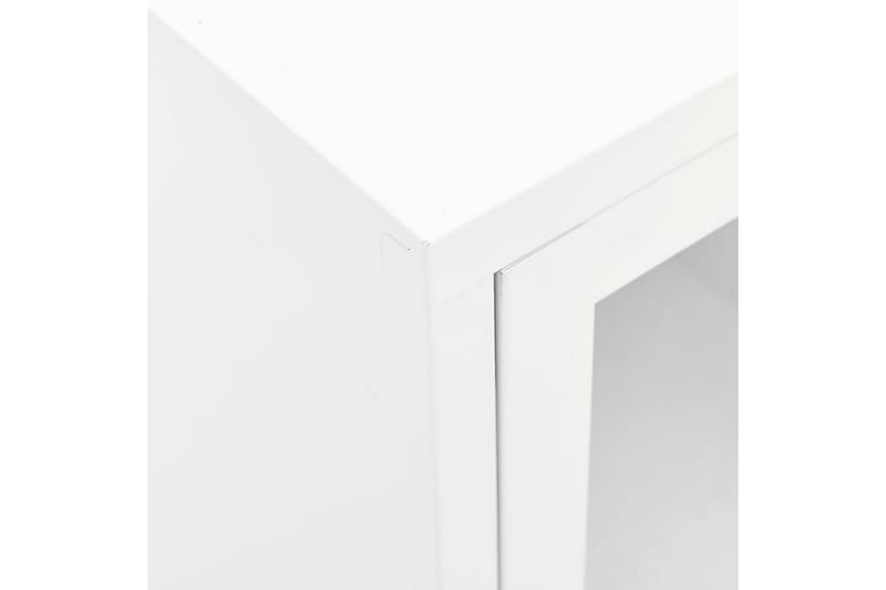 tv-skab 105x35x52 cm stål og glas hvid - Hvid - TV-borde