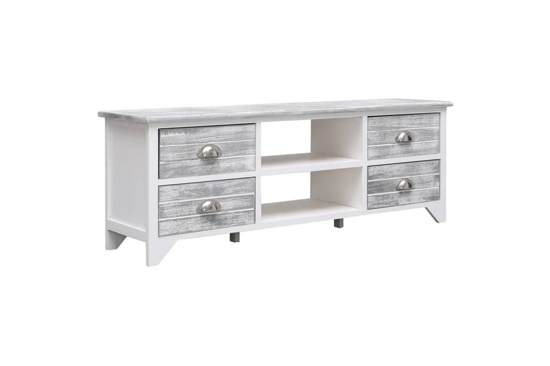 tv-skab 108x30x40 cm massivt kejsertræ - Grå - Møbler - TV borde & mediemøbler - TV-borde
