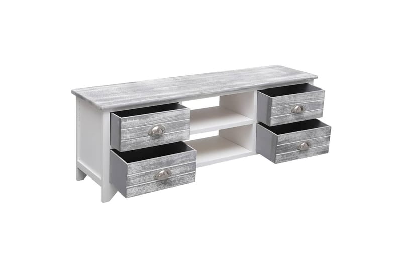 tv-skab 108x30x40 cm massivt kejsertræ - Grå - Møbler - TV borde & mediemøbler - TV-borde